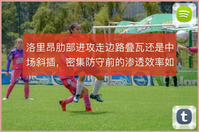 洛里昂肋部进攻走边路叠瓦还是中场斜插,密集防守前的渗透效率如何取舍